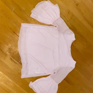 H&M pink long sleeve blouse.